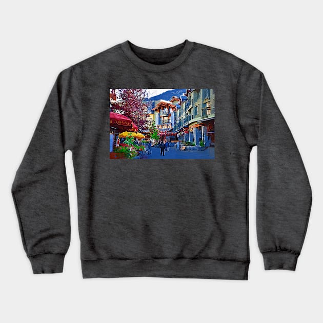 Pedestrian Village Crewneck Sweatshirt by KirtTisdale